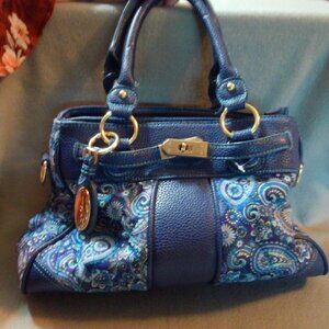 Simply Glamorous Stacey Whitmore Blue Paisley Purse